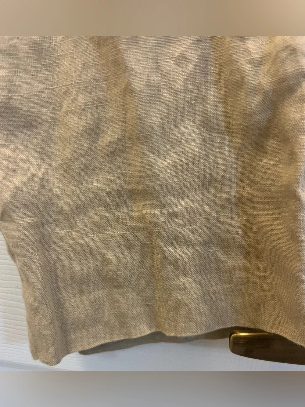 Pronto Uomo Men’s Tan 100% linen pants, 34 x 28.